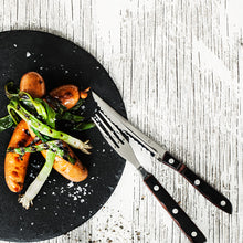 Indlæs billede til gallerivisning Old Farmer Classic steakbestik/grillbestik 12 dele træ/stål Stål, Natur 6